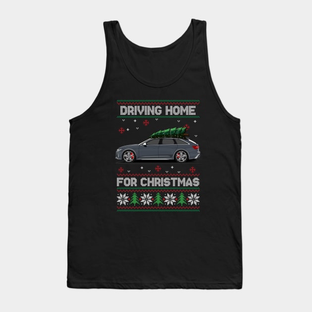 Funny Ugly Sweater - Driving Home For Christmas - RS6 Car Tank Top by Automotive Apparel & Accessoires